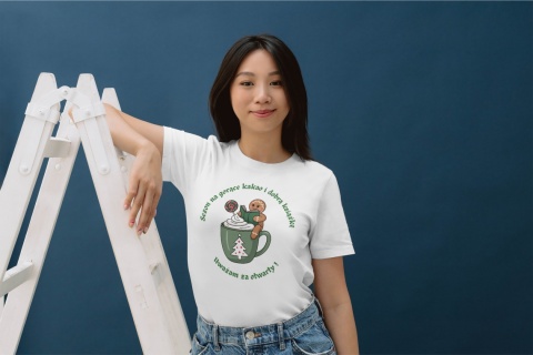 Koszulka T-shirt Świąteczna Kakao i książka