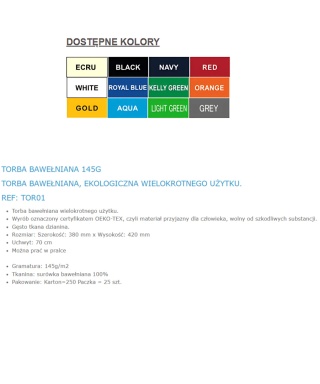 Torba bawełniana różne kolory